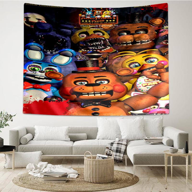 Five Nights At Bears Horror Tapestry Hanging for Bedroom,Livingroom, Playroom,Decor Art Room Wall Tapestry Holiday and Birthday Gifts