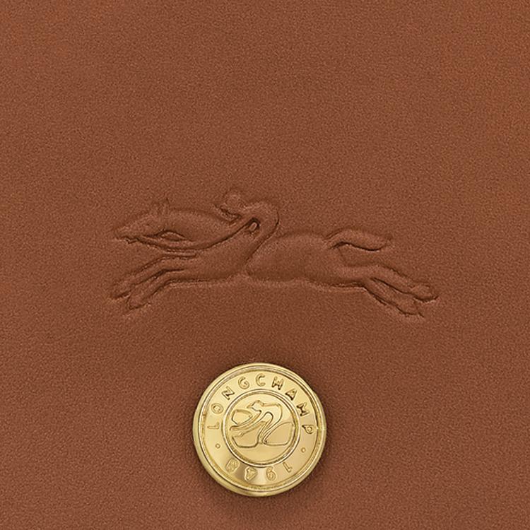 Longchamp Épure Embossed Logo Snap Closure Leather Shoulder Bag Small Women Shoulder Bag Cognac 10253HFY504