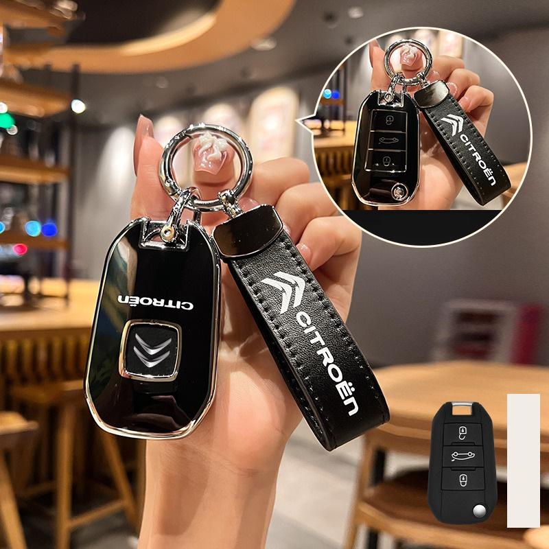 För Citroen C3 C4 CACTUS C6 C8 Bilnyckelring Biltillbehör TPU Bilnyckel Fällbar Nyckelfodral Skyddsskal Fob