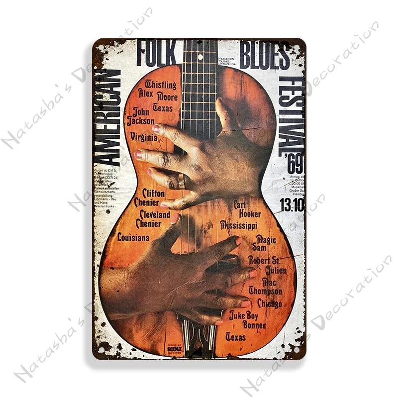 Classic Blues Metal Tin Sign Music Metal Poster Garage Cafe Wall Decor Old Fashion Metal Plaque Vintage Poster Wall Plate