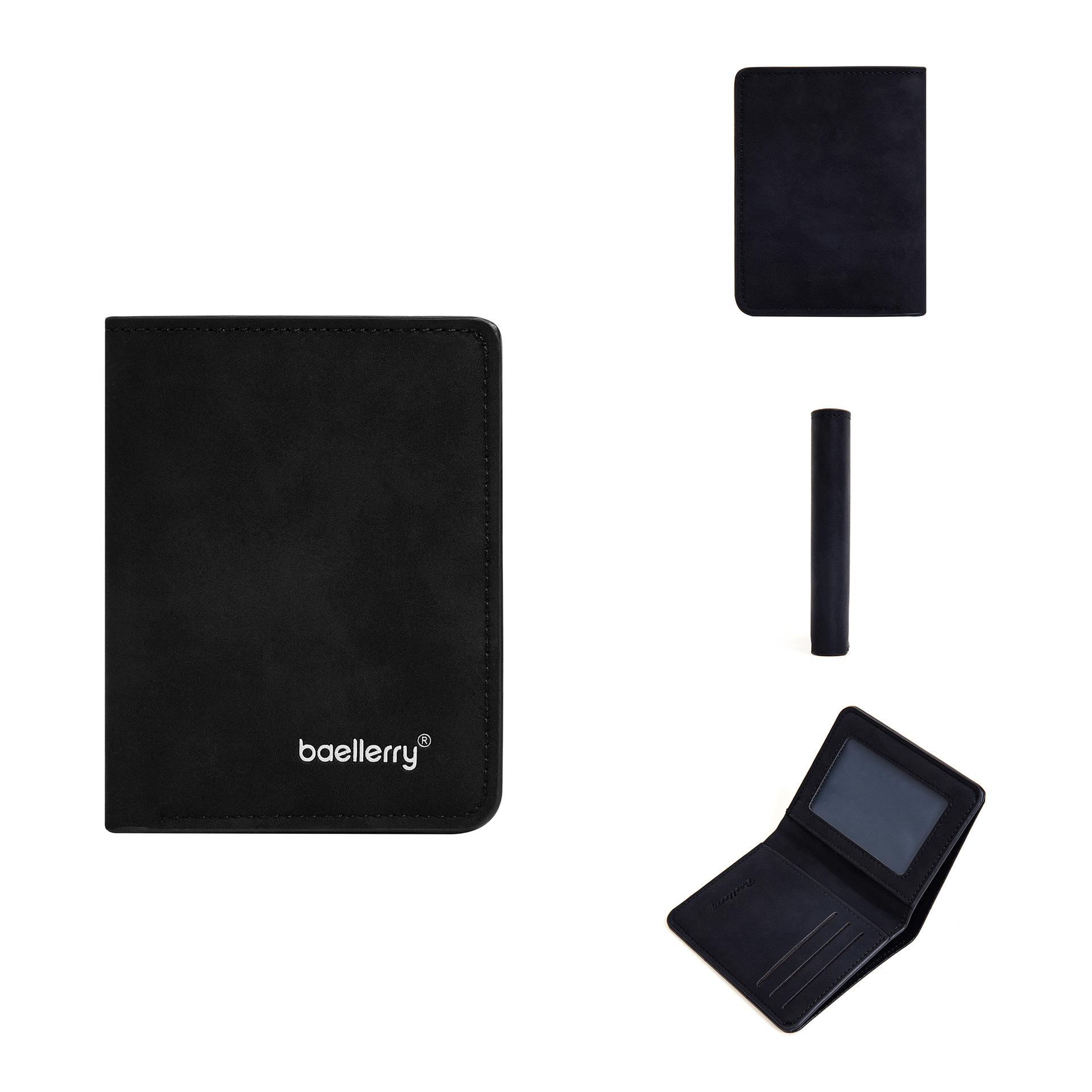 

Thin Sanded Leather Multi-Card Driver s License Card Holder Simple Casual New Business Multi-Function Bifold Men s Short Wallet чорний