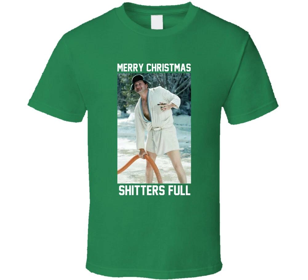 Merry Christmas Shitters Full Cousin Eddie Christmas Vacation Movie Fan 100% Cotton T-shirt Mens Womens Tees Top S