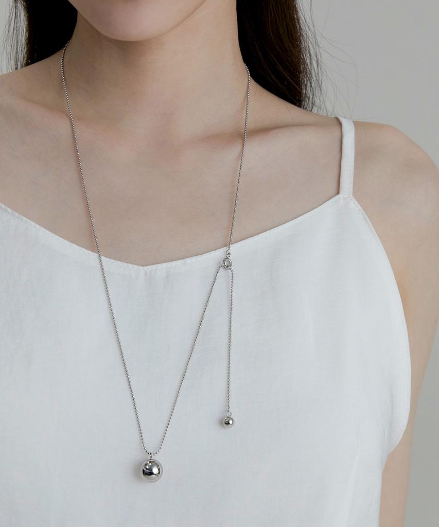 Goldndear 14Kgp Drop Ball Point Long Necklace