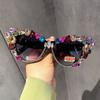 2025 Oversize Cat Eye Sunglasses Women Brand Designer Luxury Retro Crystal Sexy Sun Glasses For Ladies Oculos De Sol Feminino