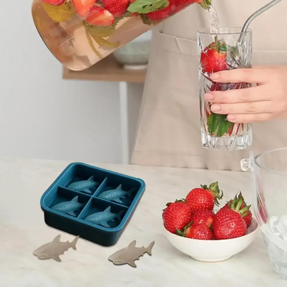 Shark Shape Ice Mold Silicone Creative Ice Cube Making Mold Household Baking DIY Mold Making Tool Kitchen Tool Supplies