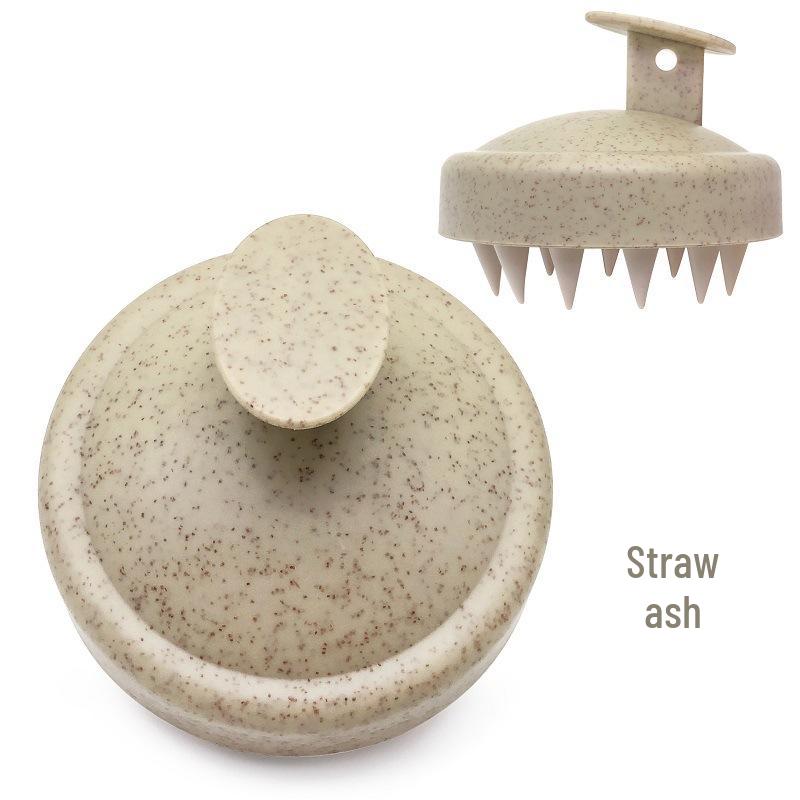 Eco-Friendly Wheat Straw Scalp Massager: Soft Rubber Shampoo Brush for Men & Women
