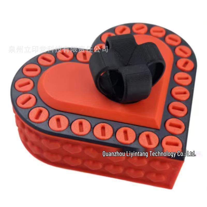 3D Printed Heart Gift Box - Valentine s Day Decoration & Surprise Ornament 12 cm чёрный/красный