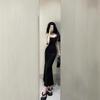 Sexy Long Suspender Dress Women's Summer New Spice Girl Slim-fit Hip-wrapped Fishtail Stylish Skirt