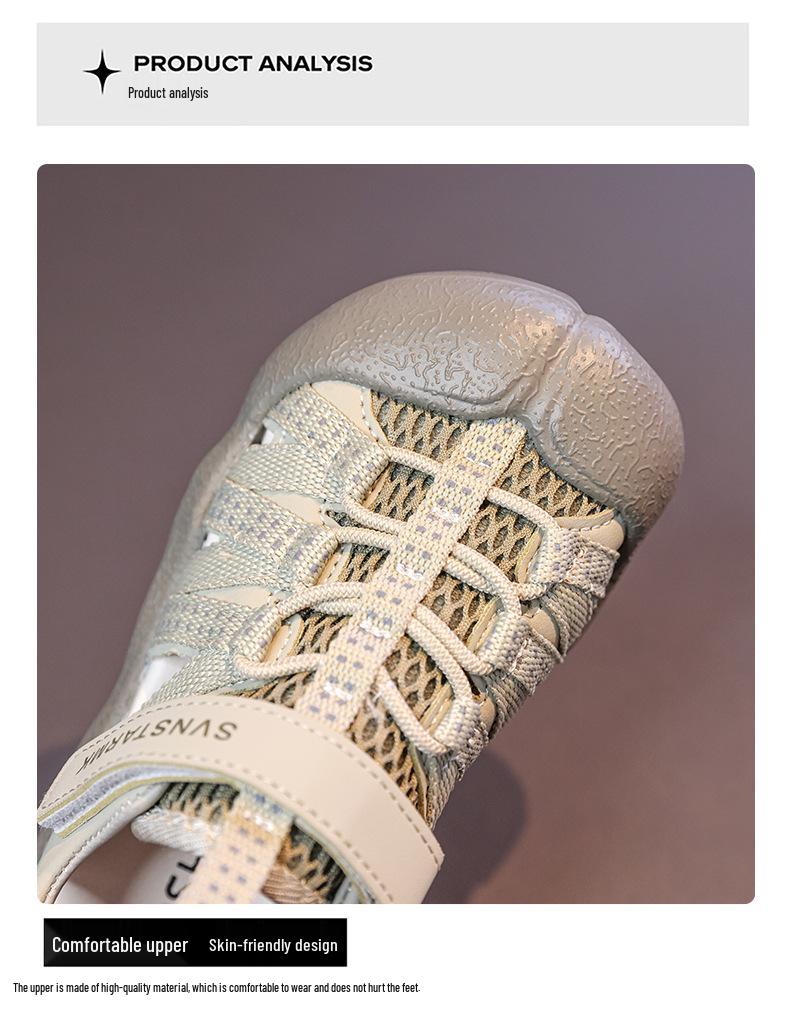 2026 Jungen Zehenschuh Anti-Kick Sportsandalen - Koreanischer Stil Weiche Sohle, Rutschfest, Mittlere & Große Größen