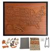 New Wooden USA Maps Puzzle Reusable Landmarks Cork Travel Map Multi-Purpose Portable Wooden Puzzle for Home Decor Remarks