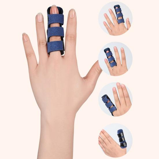 Adjustable Finger Splint with Aluminum Bar Breathable Hand Brace Support Reusable Finger Guard for Injury Recovery