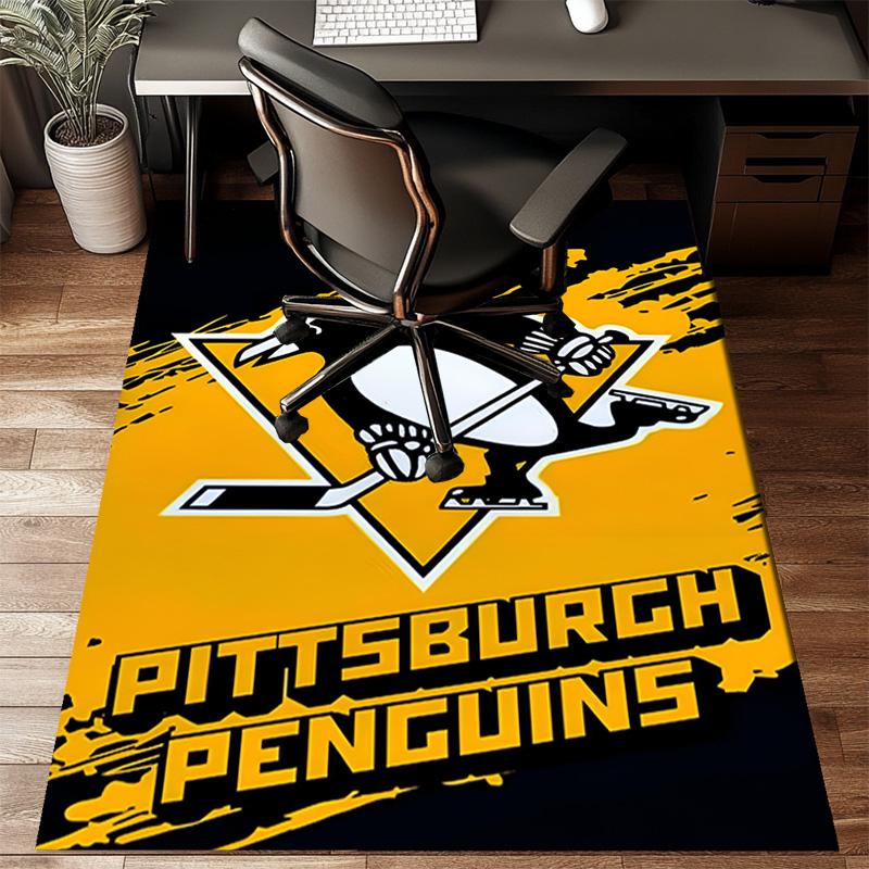 Pittsburgh Penguins Hockey Team Floor Mat for Living Room, Game Rooms, Office, Bedroom, Office Floor Mat Playful Design, Christmas Fan Gifts