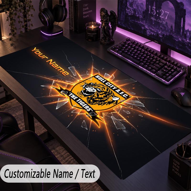 Large Mouse PadHull City Custom Name Text Personalized Desk Mat Non Slip Gaming Pad