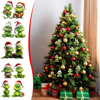 8cm Kreativer Flacher Weihnachtsbaumschmuck – Festliche Hängedekoration für Feiertage, Party- & Geburtstagsgeschenke