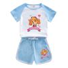 Paw Patrol Girls' Stylish Summer Outfit Set – 2022 Fashionable Short-Sleeve Two-Piece for Small & Medium Children