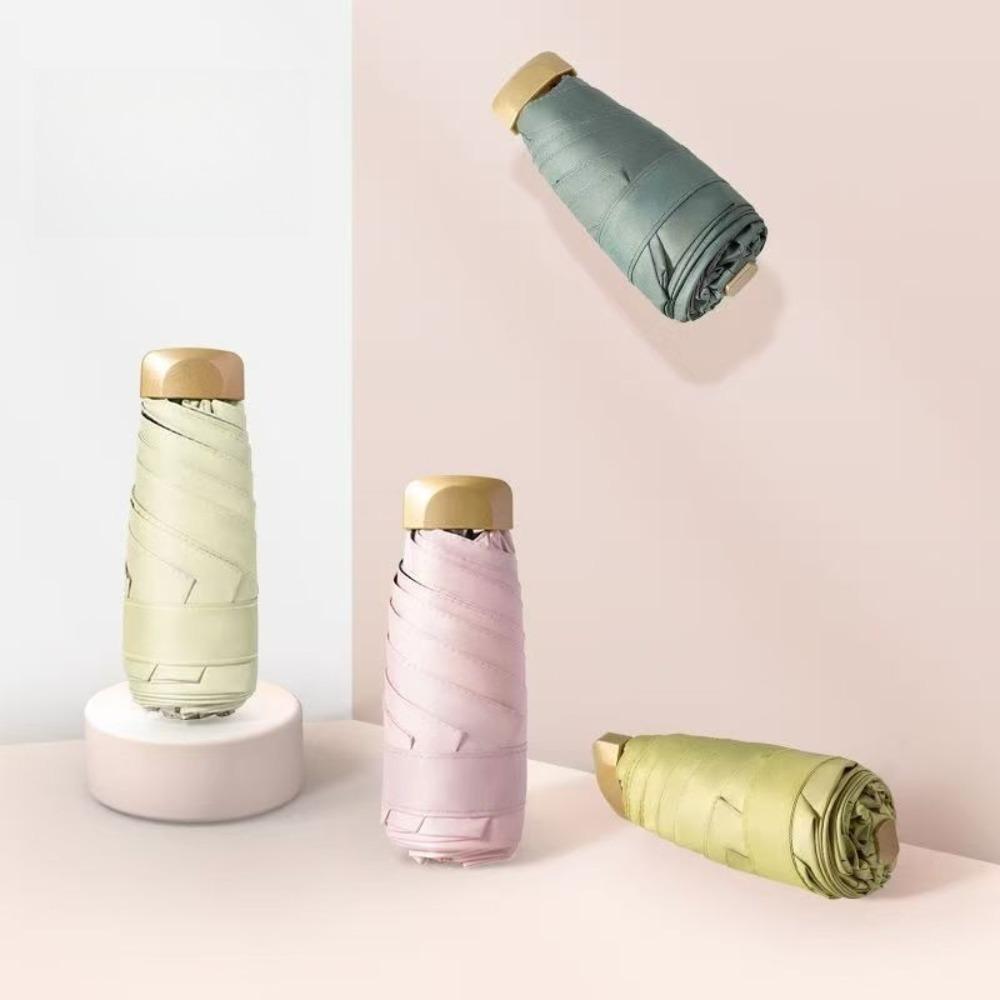1PC 5 Fold Ultra Light Mini Umbrella Compact Travel Sun UV Protection Pocket Umbrella with Rubber Handle Parasol Umbrella