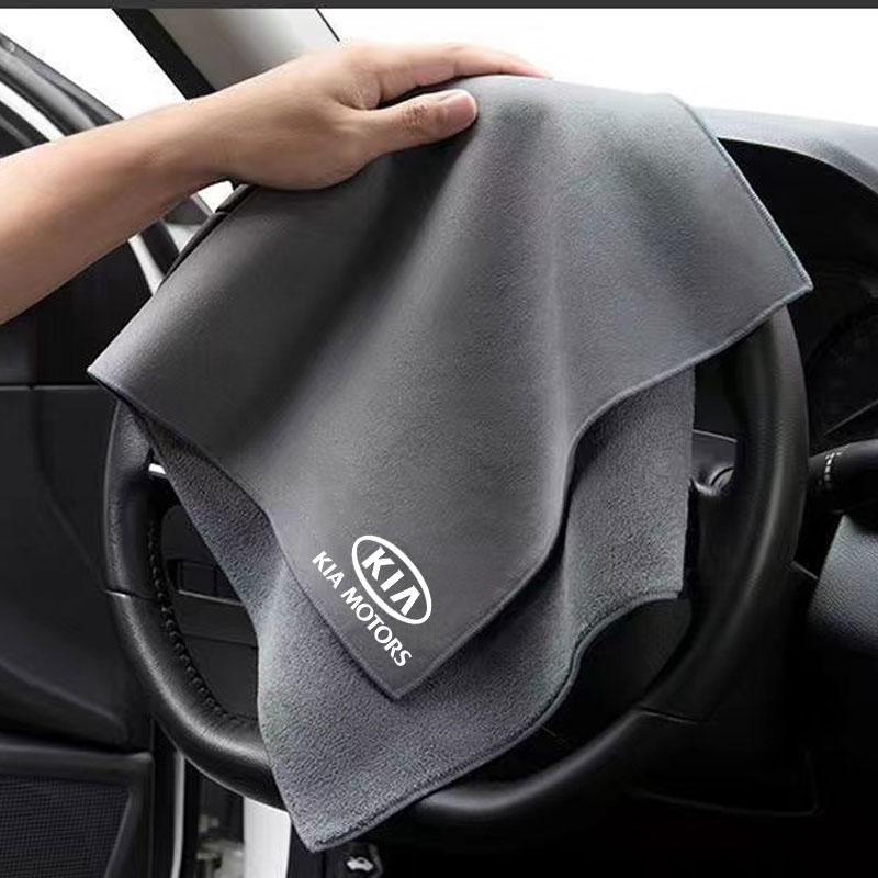 2026 Heißes Autoaufkleber Auto Waschen Mikrofaser Handtuch Reinigungs Trockentuch für KIA sportage ceed sorento cerato optima picanto rio sou