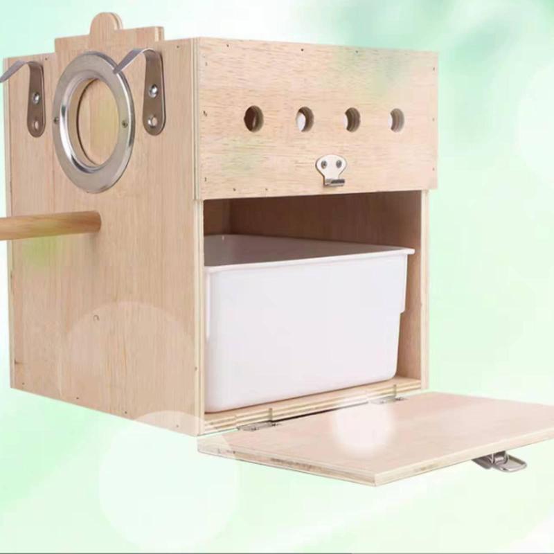 Bird Nest Box with Tray Easy To Clean Wooden Bird Breeding Box for Lovebirds,