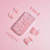120Pcs/Box Nude Pink Glossy Short Square White French Tip Press On Nails 12 Sizes Full Cover Reusable Fake Nails