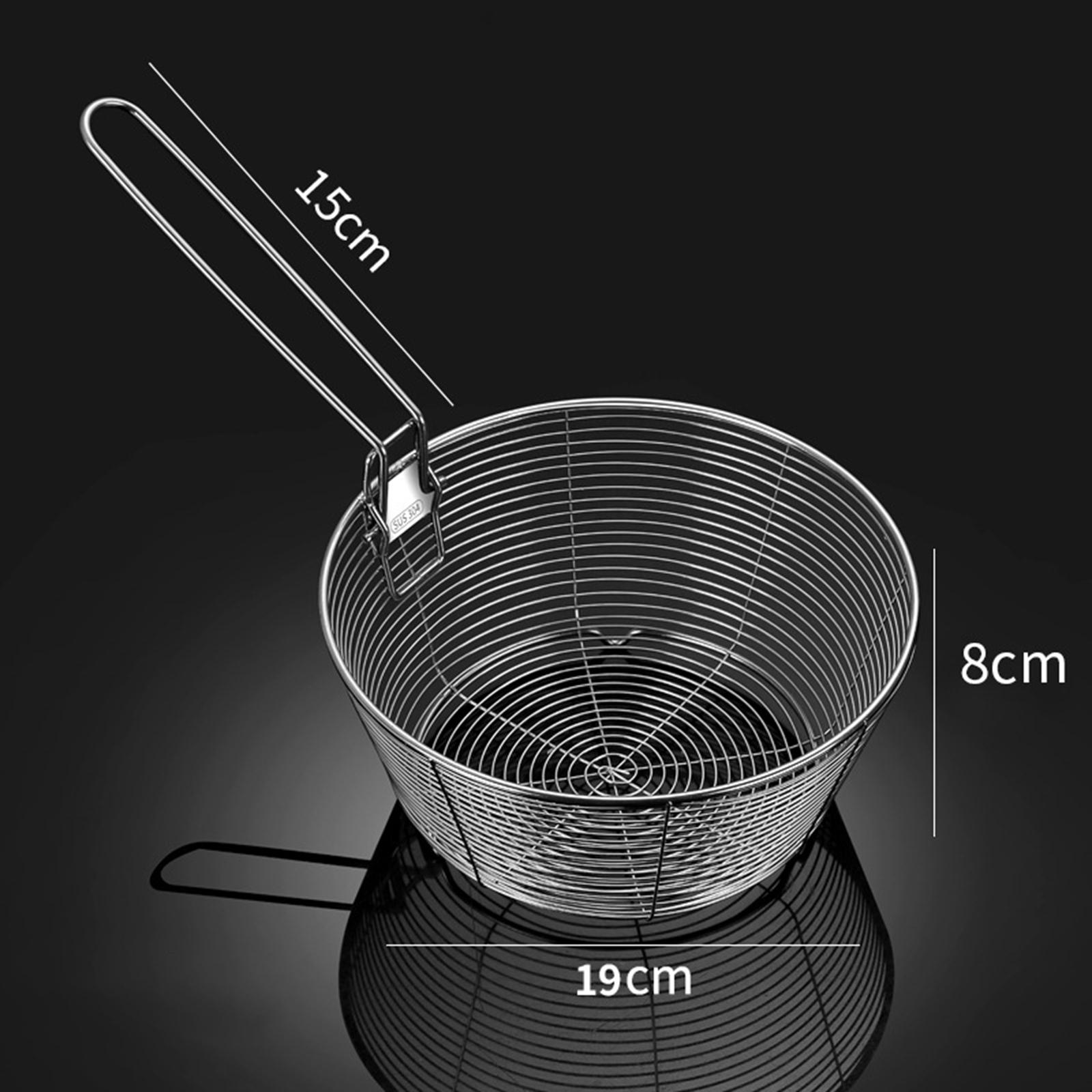 

Food Strainer with Detachable Handle Stainless Steel Frying Basket for Kitchen Utensil Dumplings Noodles Salads Household