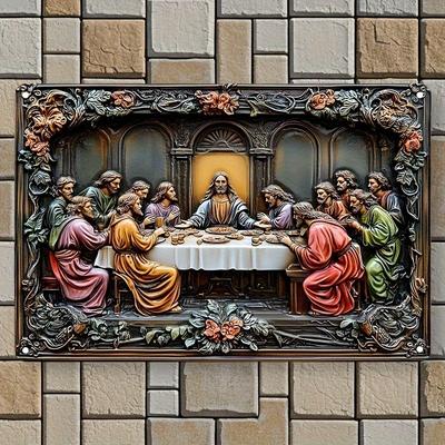 2d Flat 30*20cm, Last Supper Themed Perfect Wall Art, for Home, Kitchen, Garden, Bedroom, Bar.