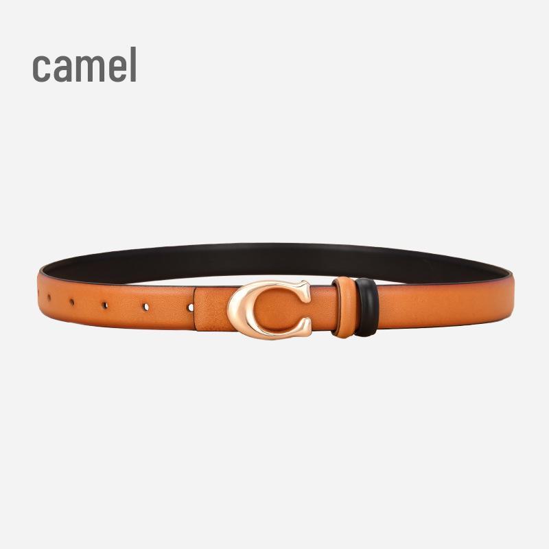 

Женский кожаный ремень с пряжкой в виде буквы C - Мода в корейском стиле, Универсальный декоративный ремень из натуральной кожи для осени и зимы 105 cm