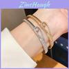 Minimalistisches Zirkon-Tropfen-Armreif-Armband für Damen mit vergoldetem Kupfer Schmuck