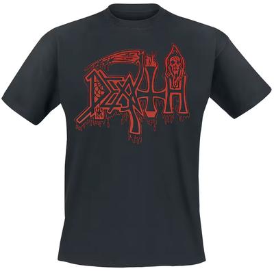 Death Life Will Never Last Tee, Death Metal T-Shirt with Red Logo & Skull Back Print, Death Band Fan Merch