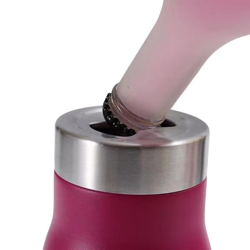 14oz Vacuum Insulated Car Cup with Bottle Opener - Double-Layer Ice Cooler Beer Mug