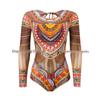 UPALNIK Mesh Long-Sleeve Sun Protection One-Piece Swimsuit for Women