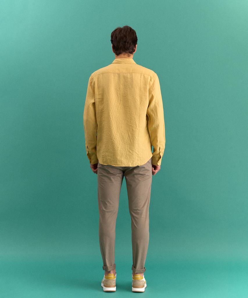 PANICALE Yellow Pocket Linen Shirt