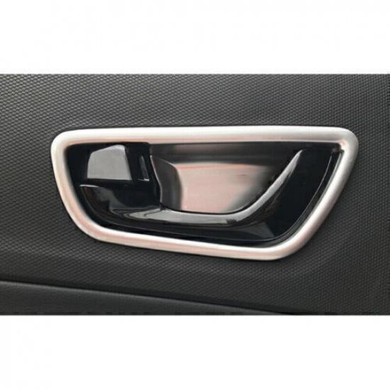 For Hyundai Kona Encino 2018-2023 Matte Silver Inner Door Handle Bowl Frame Trim