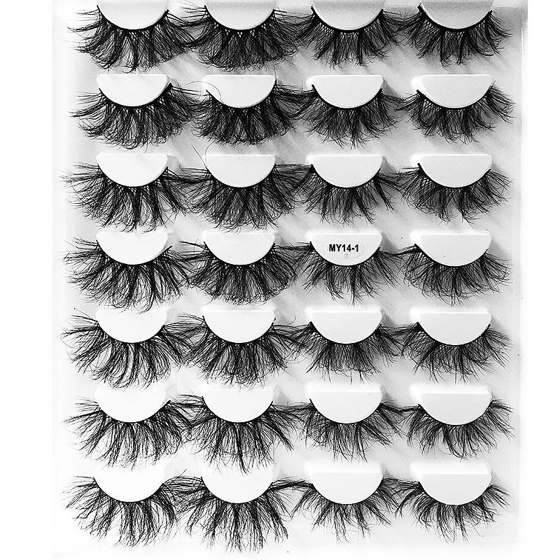False Eyelashes Curly Multi -Layered Three -Dimensional Imitation Mink Hair Cross Thick Messy Eyelashes