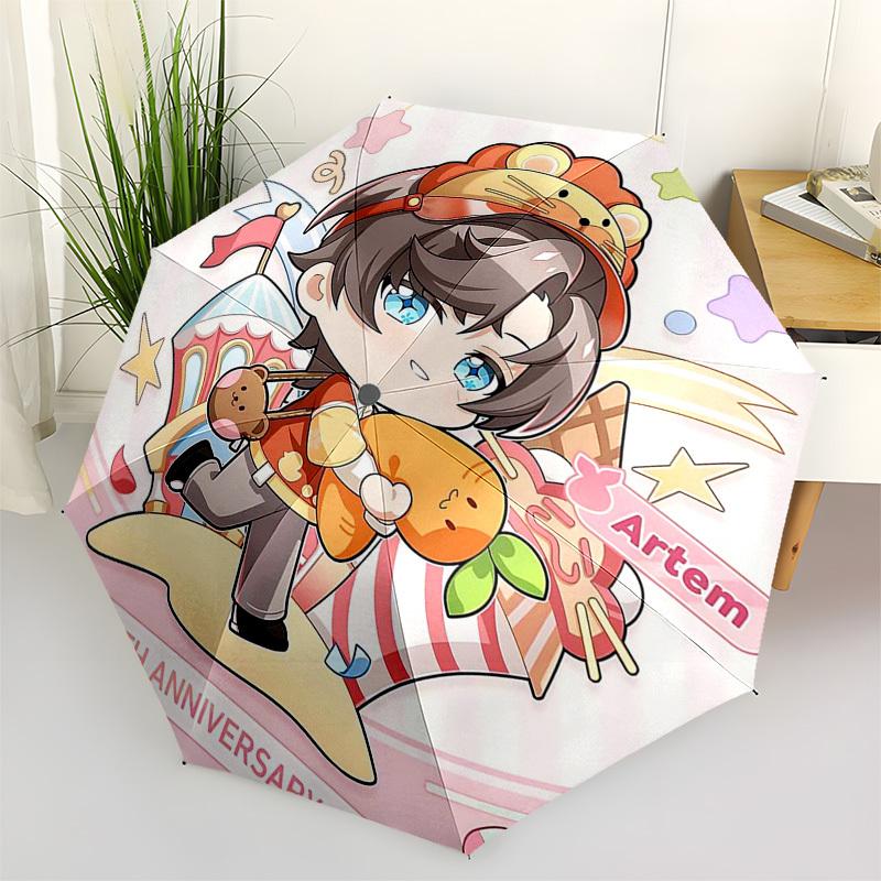 

1pc Artem s 4th Anniversary Outdoor Umbrella - Automatic Opening/Closing, Portable Tri-Fold Design with 8-Rib Iron Frame, Perfect Gift for Fans,