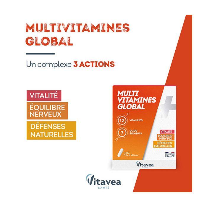 Vitavea Multi Vitamines Global Vitalité Equilibre nerveux 45 gélules