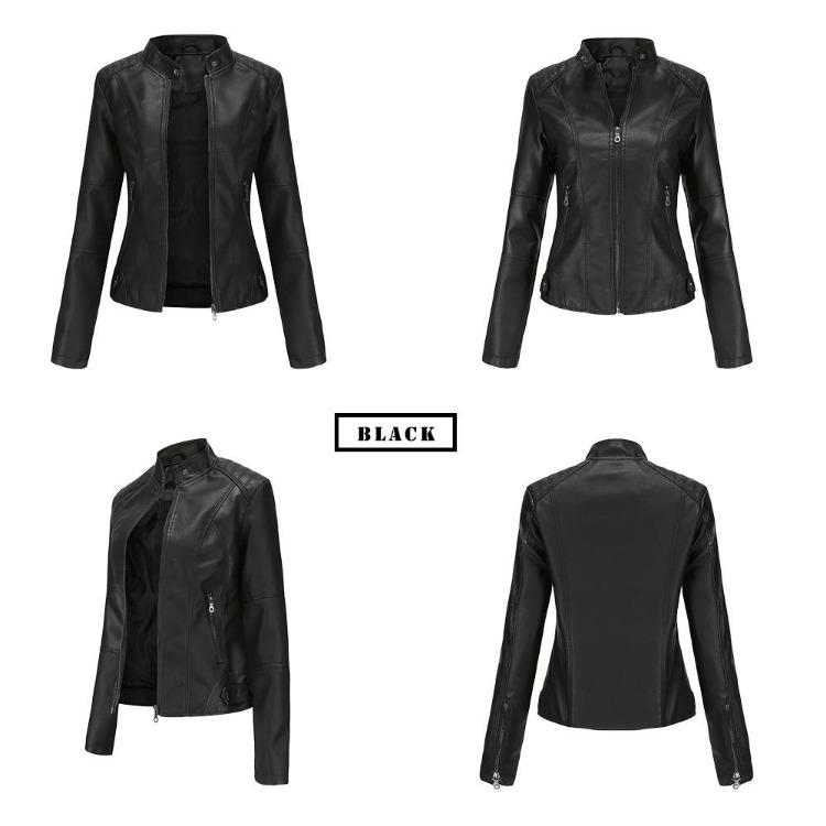 Yeni Moda Oversize Crop Racer Biker Ceket Kadın PU Suni Deri Motosiklet Bomber Mont İnce Fermuarlı Günlük Dış Giyim Plus Size S'den 4XL'e