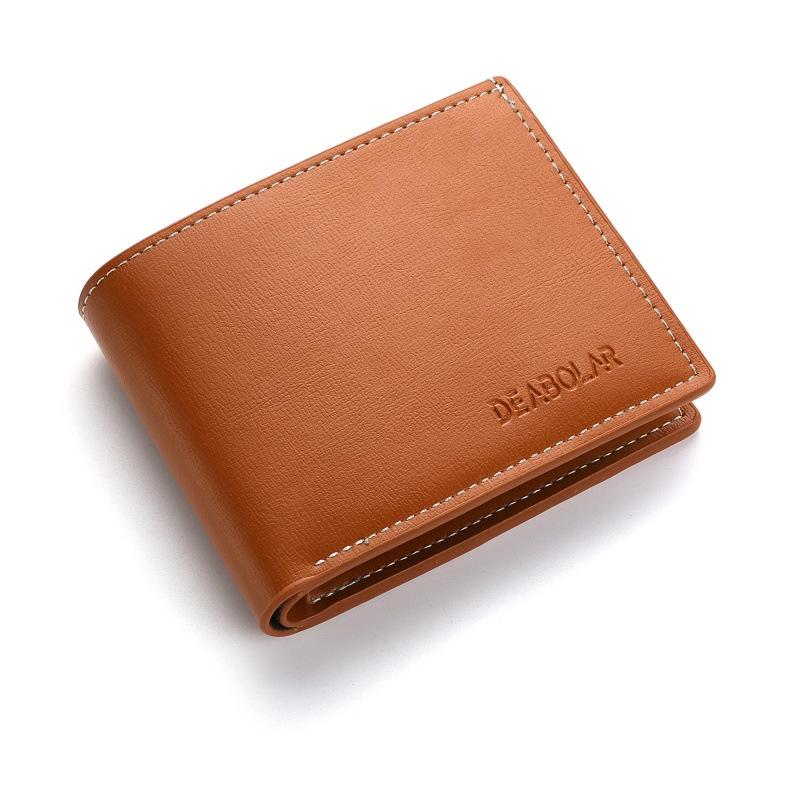 Pu Leather Men Casual Short Wallet Thin Style Folding Young Men Credit Card Holder Wallet