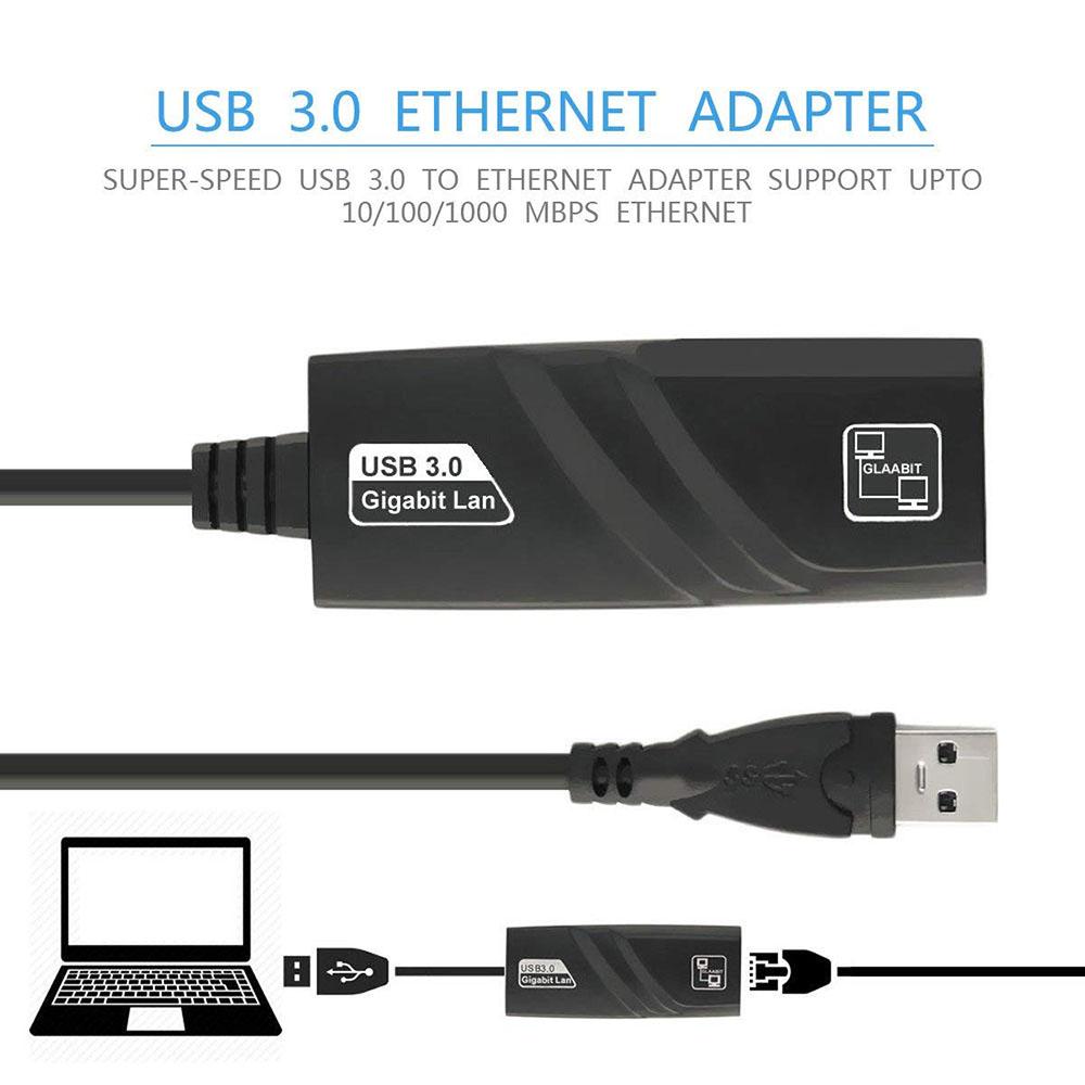 USB Ethernet Adapter Type C USB 3.0 To Gigabit Network Adapter Supports Speeds Up To 10/100/1000 Mbps For Macbook, Mac Pro XPS