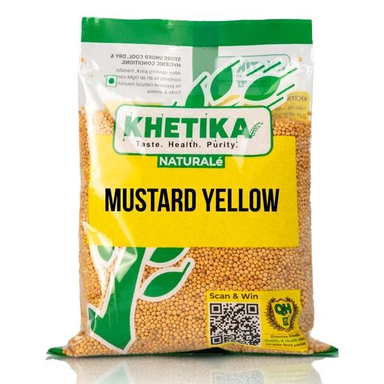 Khetika Naturale Mustard Yellow 200 grams | Whole Sarso Seeds | High in Fiber | Promotes Heart Health | Hygienically Sealed | Preservatives Free