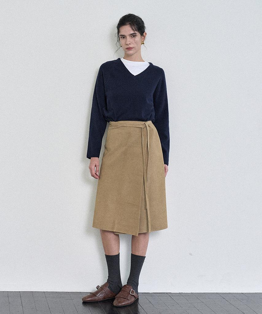 Pilot Suede Leather Wrap Skirt (2 Colors)