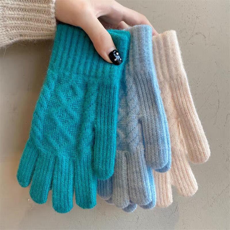Dámské teplé pletené bezprsté rukavice na dotykový displej