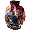 Anime Dragon Ball Z Hoodie Red Hair Goku Super Saiyan God Print Long Sleeve Drawstring Pullover Sweatshirt Anime Fans Streetwear Top