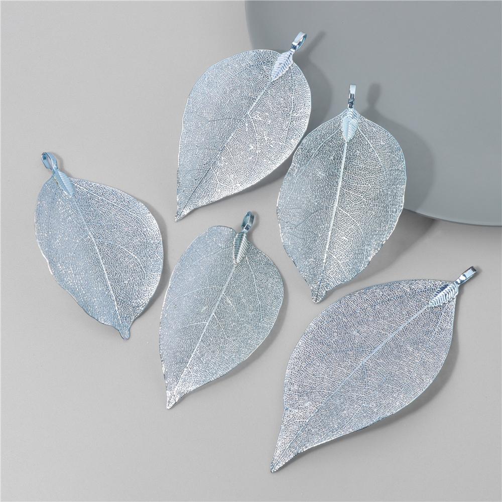 5pcs Fashion New Leaves Metal Pendants Unique Sweater Leaf Vein Pendant DIY Necklace Earring Accessory Fine Jewelry Handmade