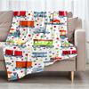 Cute cars Theme Printed Blanket - Perfect for Couch, Bed, Travel & Outdoor Use | Machine Washable, Cozy & Durable.