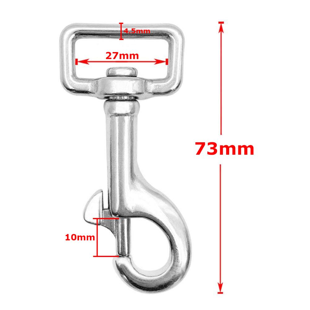 Square Eye Swivel Bolt Snap Hook 316 stainless steel Diving Clip 60mm 66mm 73mm  Marine Yacht Rigging Hardware for Diving