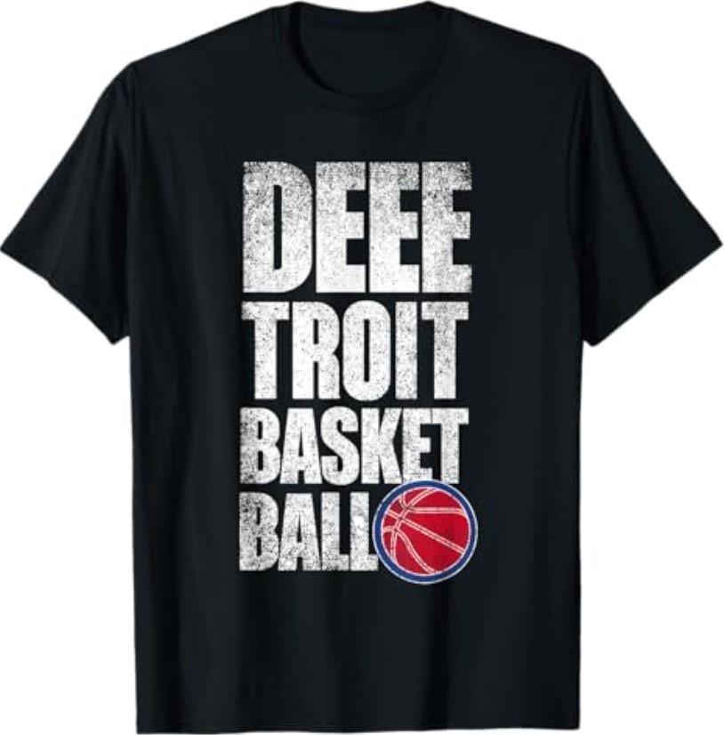 Funny Deeetroit Vintage Basketball T-Shirt S разноцветный