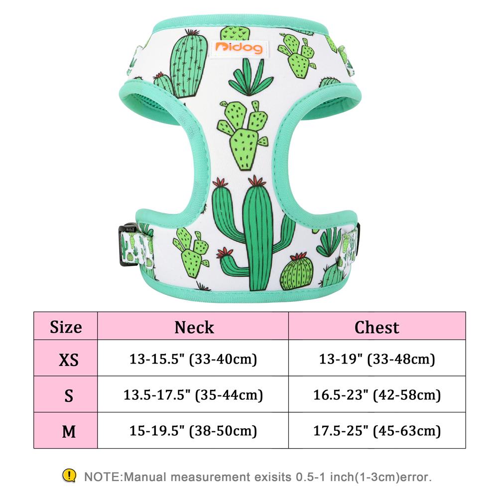 Fashion Printed Nylon Dog Harness Reflective French Bulldog Pug Harness Dog Vest For Small Medium Dogs Cats Walking Training