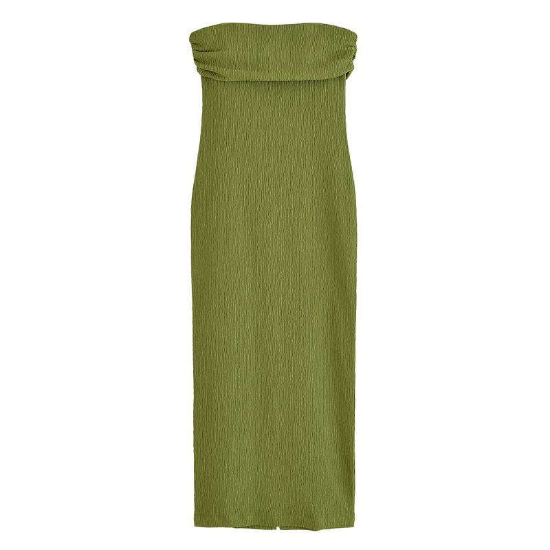 Kaslead New Women Clothes Western Style Fashion Slim Fit Wrap-around off-Shoulder Midi Dress 9144303
