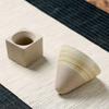 Conical Coffee Cup Japanese Style Retro Ceramic Coffee Cup Rough Pottery Tea Cup Latte Cup for Home Office