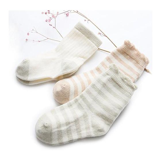 [MOMSMENU] Newborn Socks, Organic Cotton, Breathable, Soft Baby Socks, Spring, Summer, Autumn, Winter, Set of 4